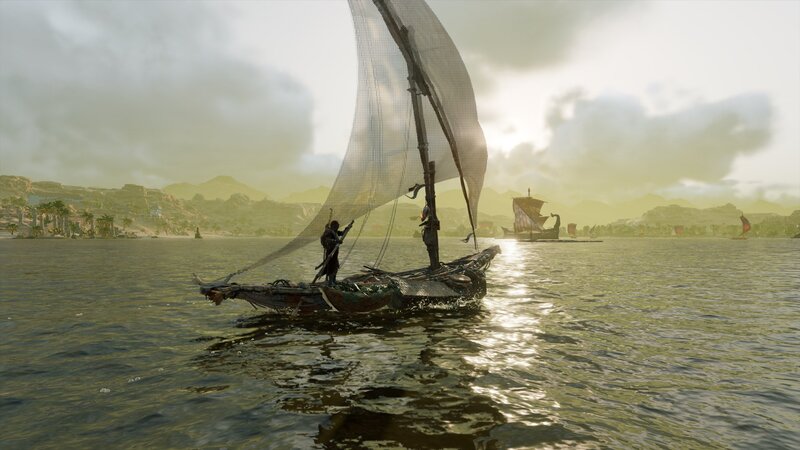 Sailboat on Water — Green, Serene