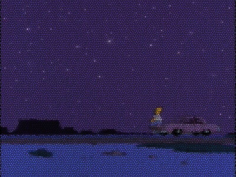 Sailboat on Water — Purple, Serene, Night