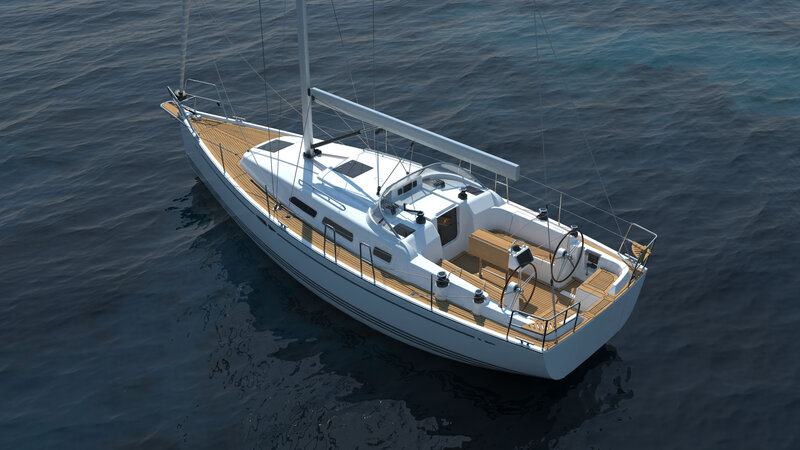 Sailboat on Water — White, Calm, Afternoon, 3d Render