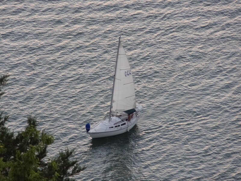 Sailboat on Water — White, Calm