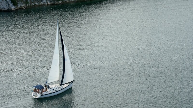 Sailboat on Water — White, Serene