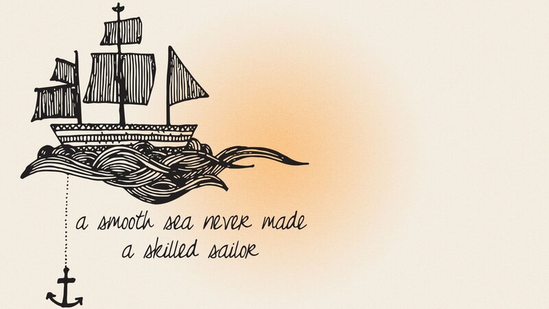 Sailboat on Waves — Beige