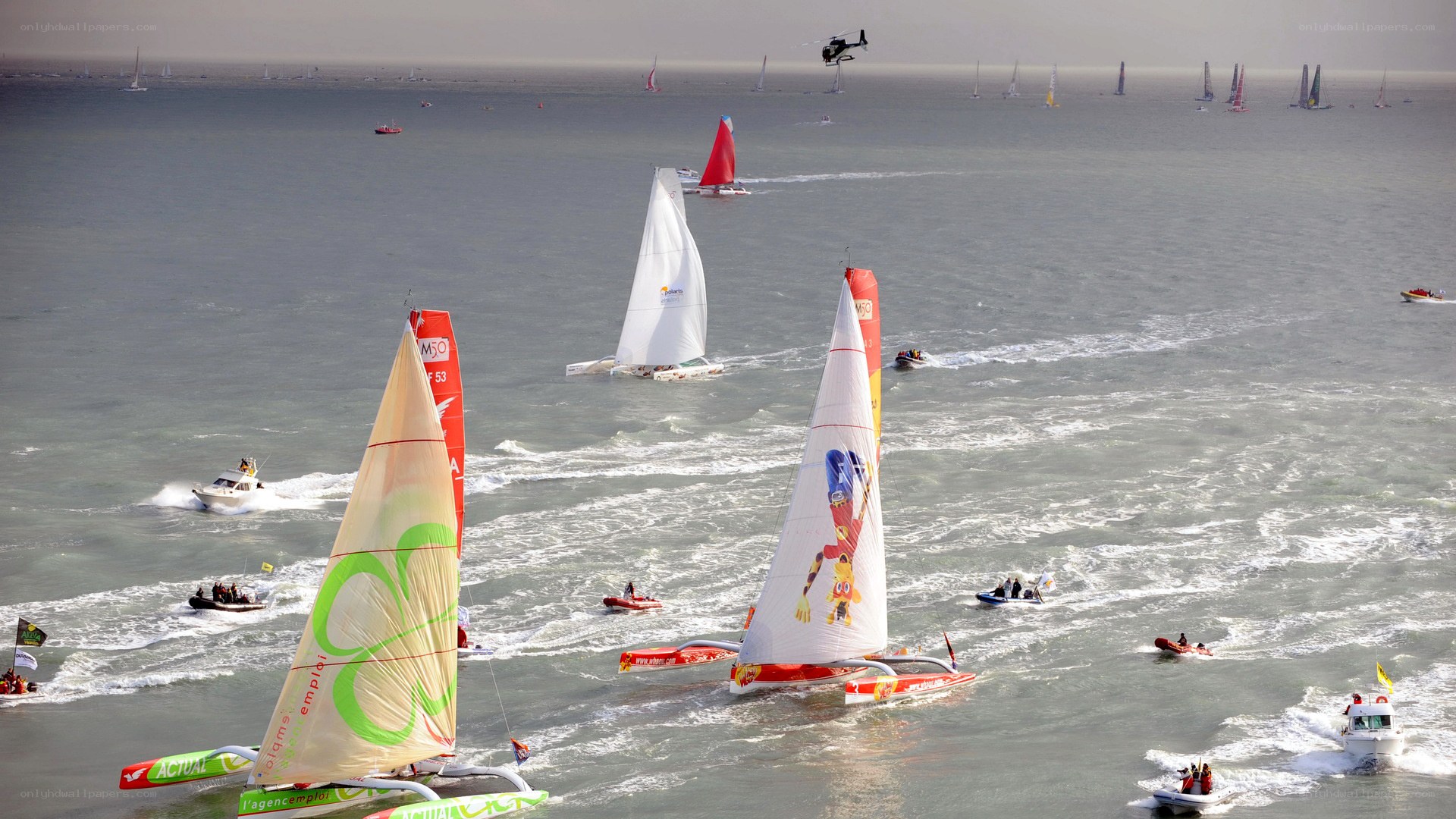 Sailboat race on the water