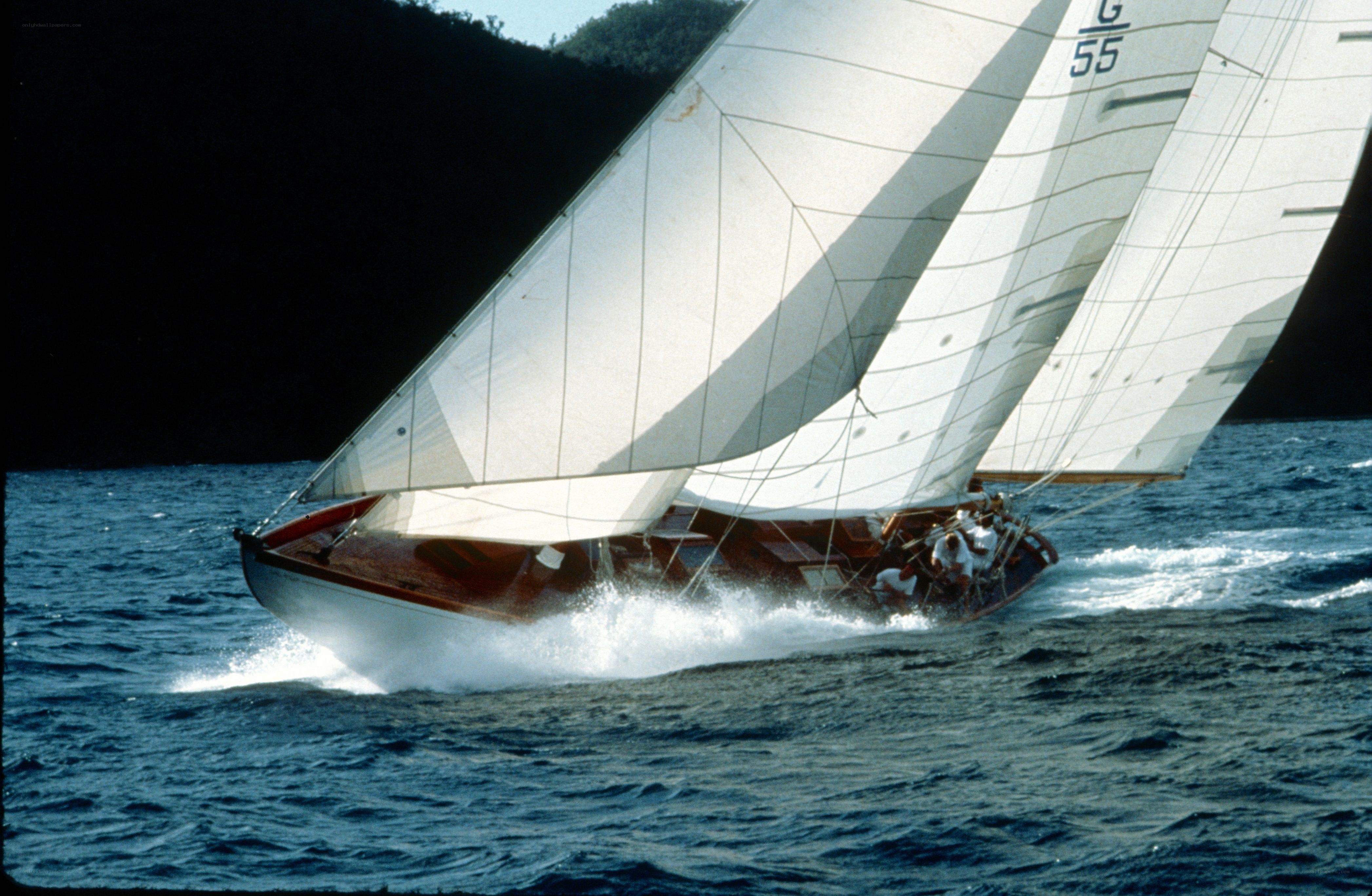 Sailboat racing on open water