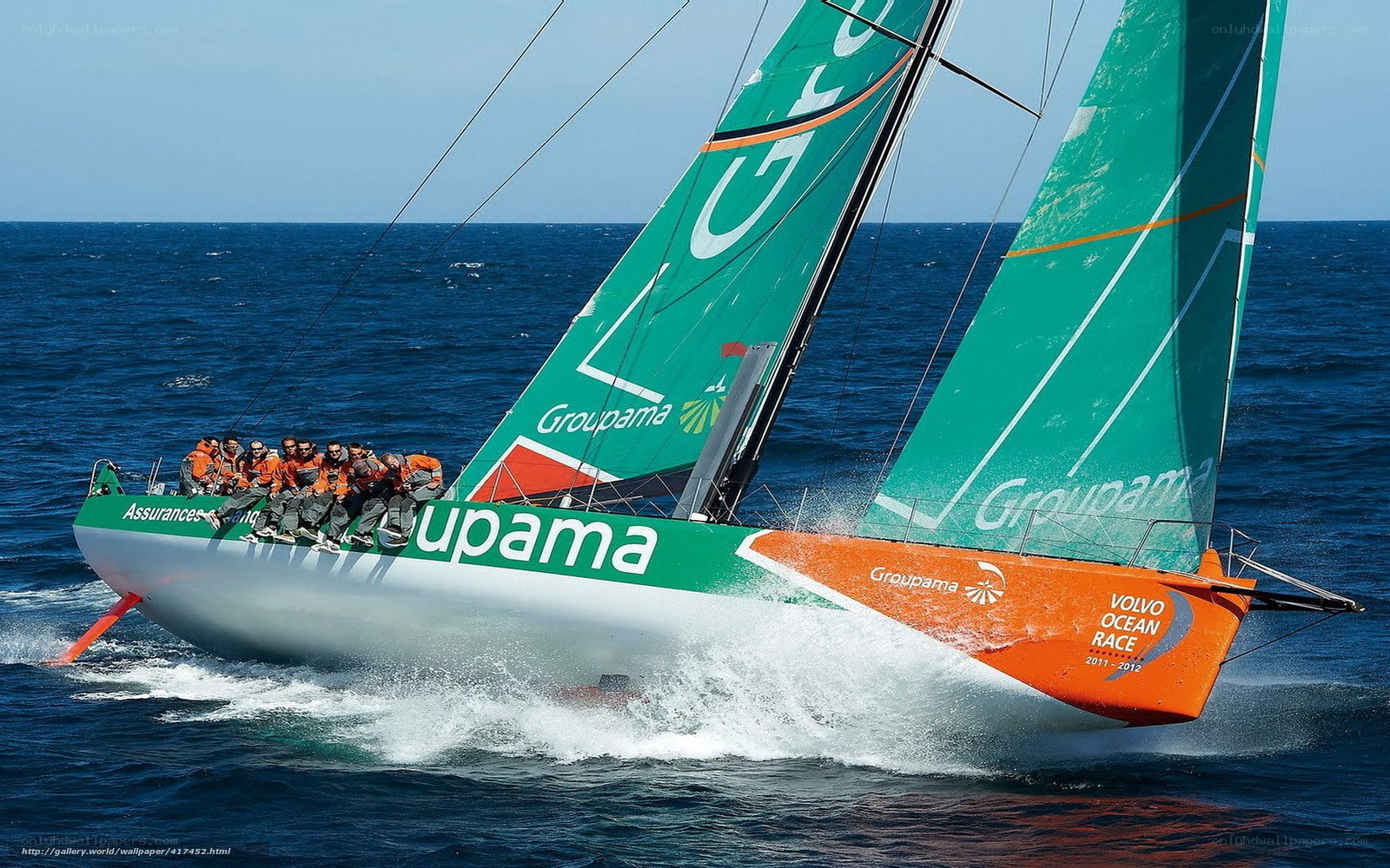 Sailboat racing on the ocean