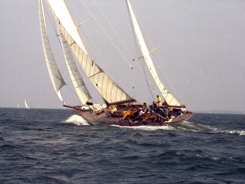 Sailboat racing on the open sea