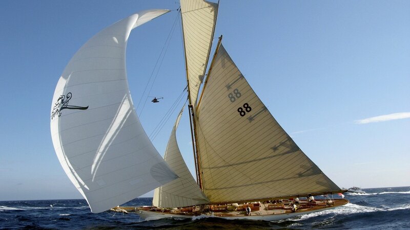 Sailboat racing on the open sea