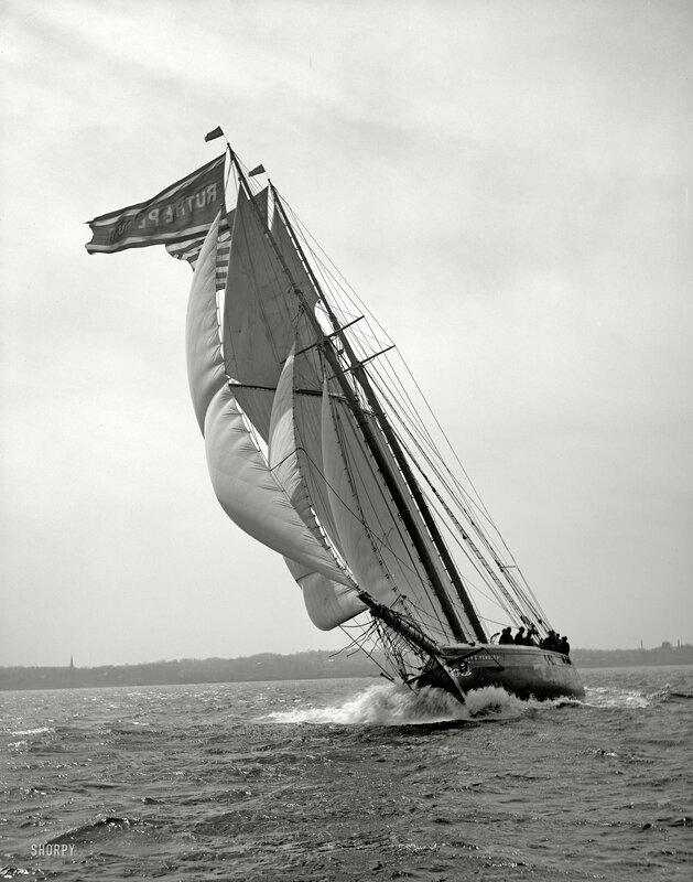 Sailboat racing on the water