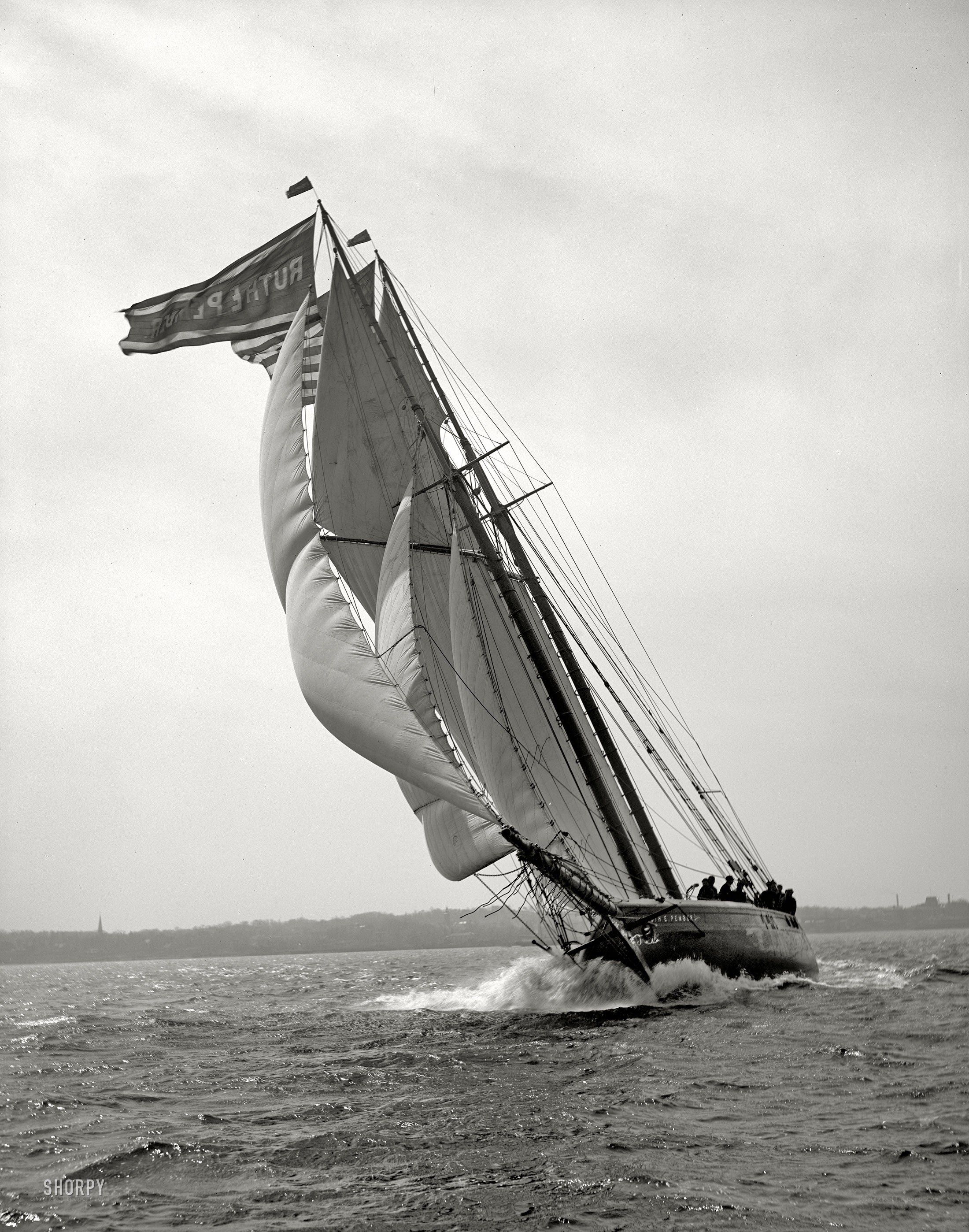 Sailboat racing on the water