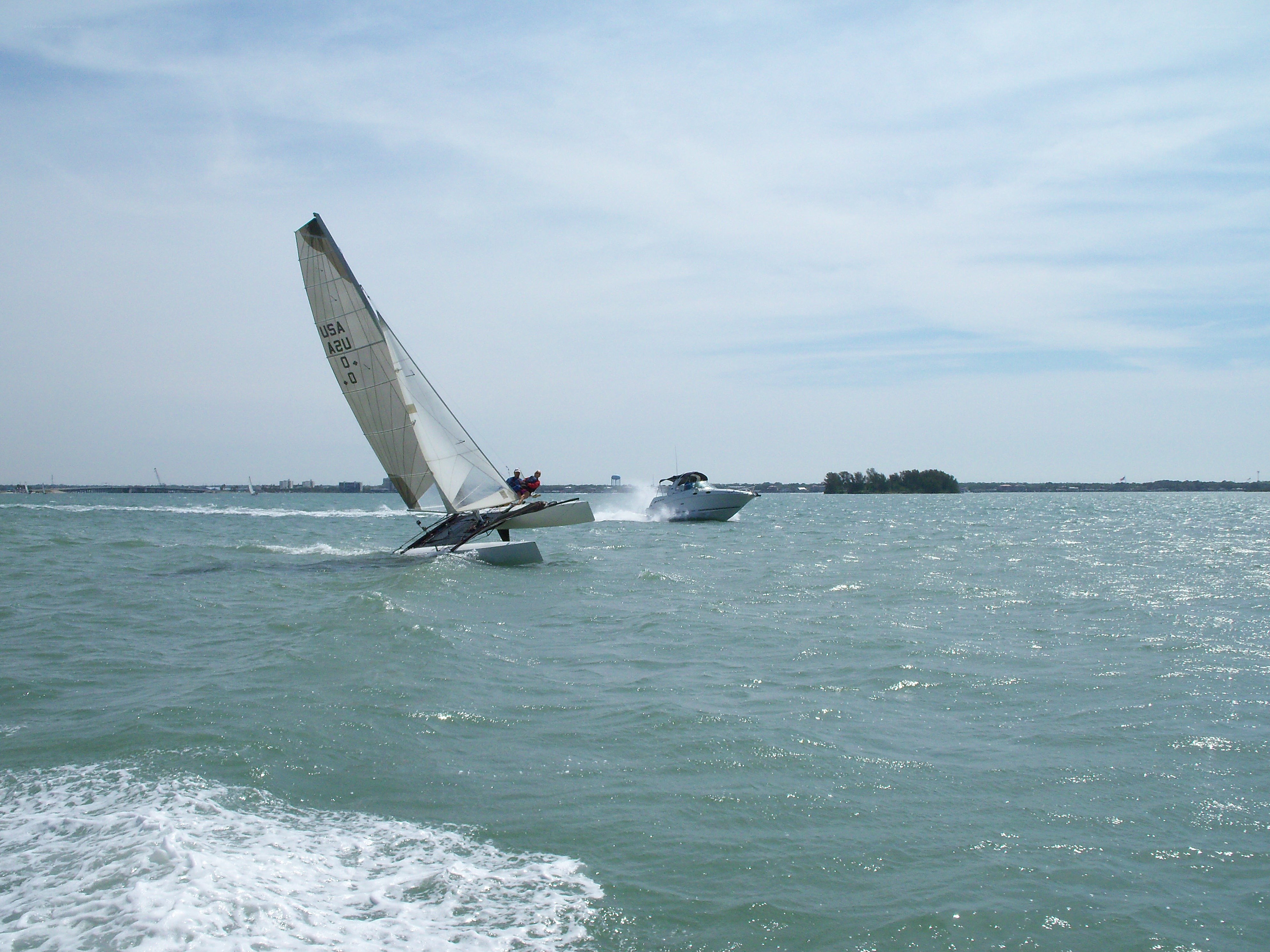 Sailboat racing on the water