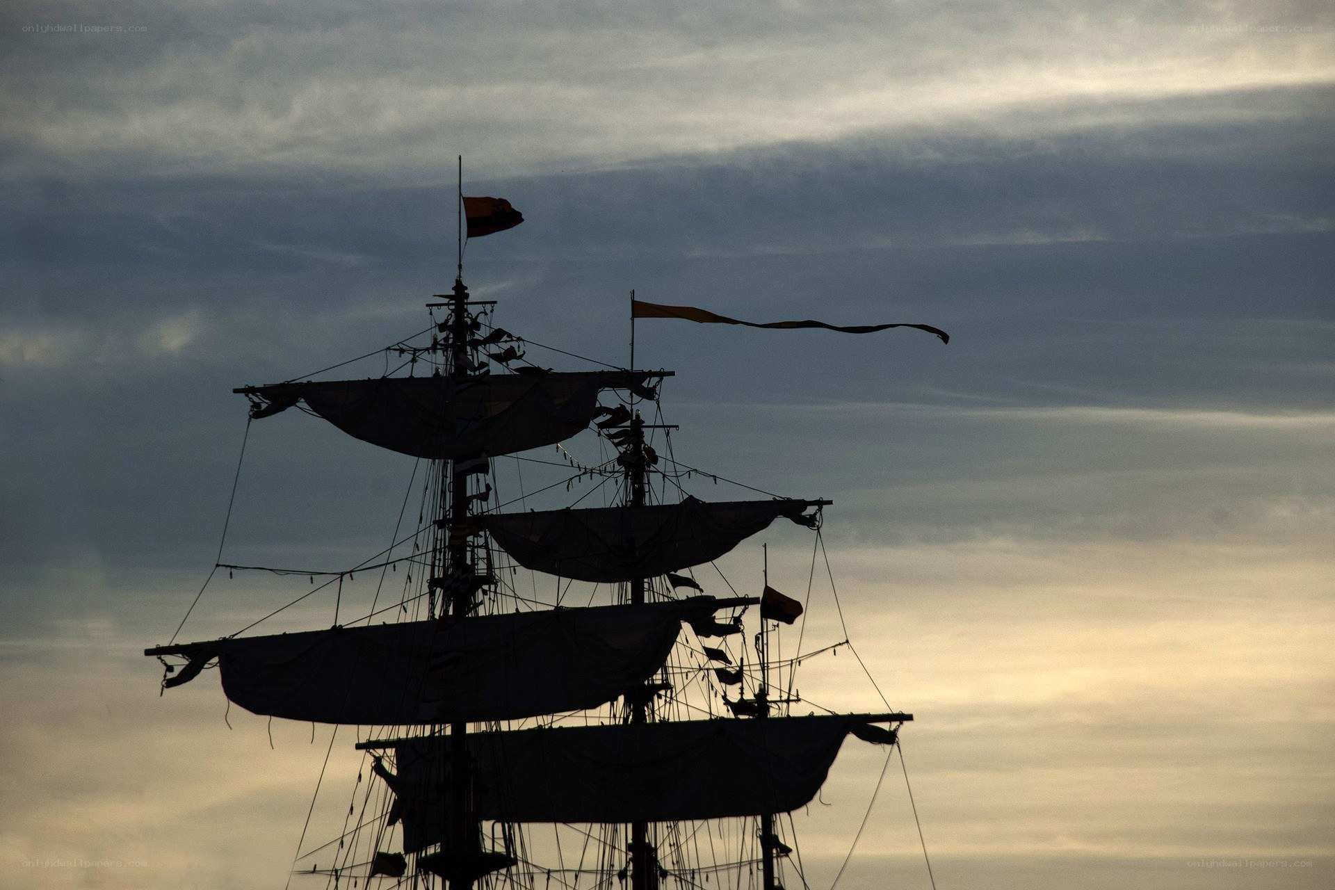 sailboat silhouette at dusk