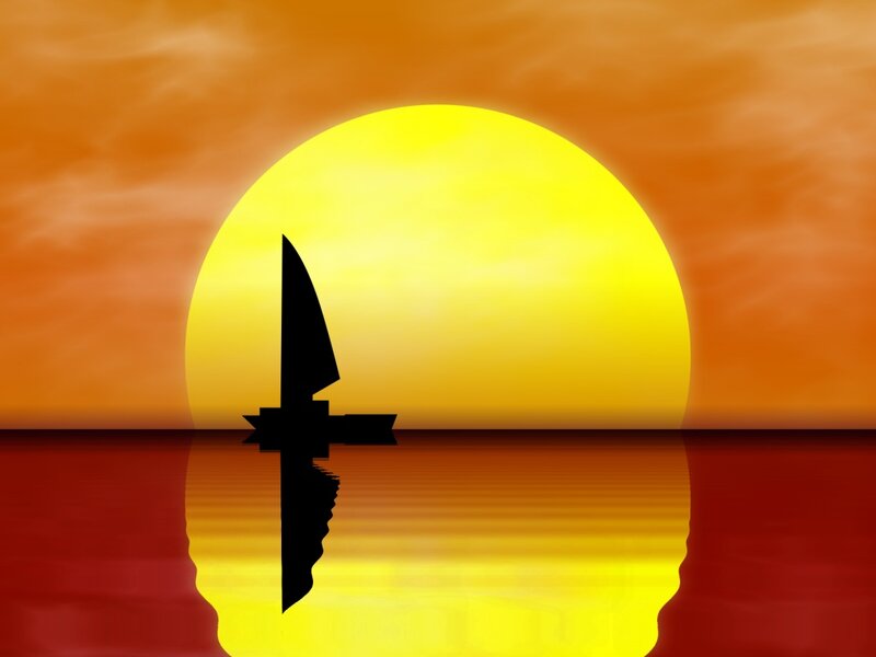 Sailboat Silhouette — Yellow