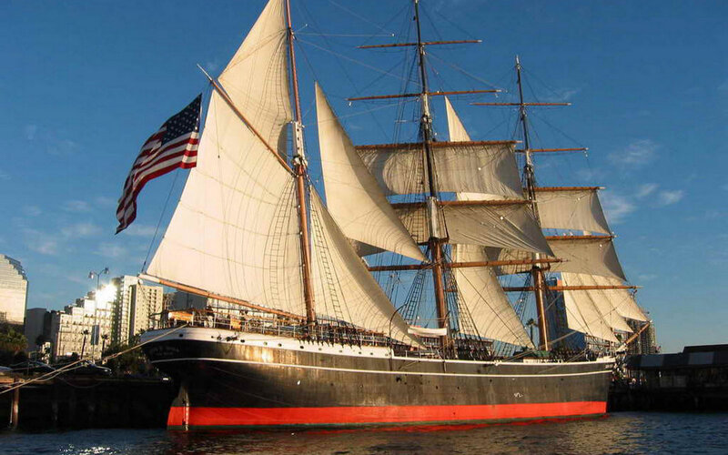 Sailboat with American Flag