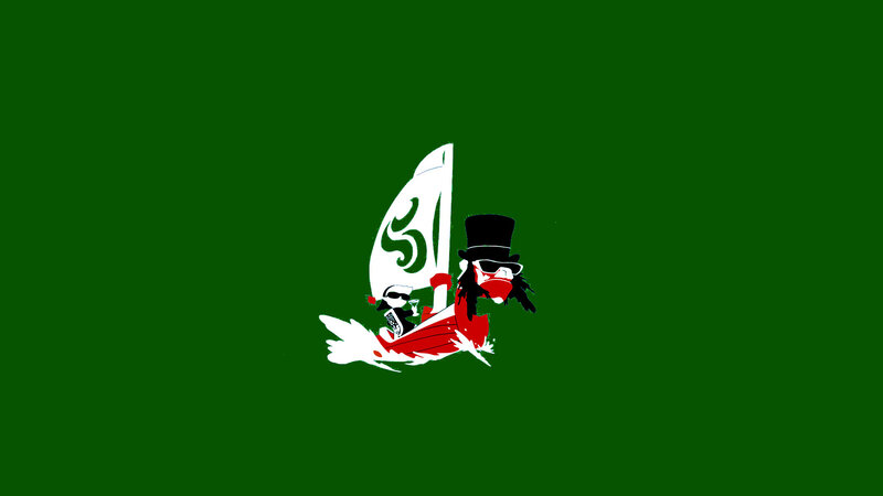 sailboat with cartoon characters