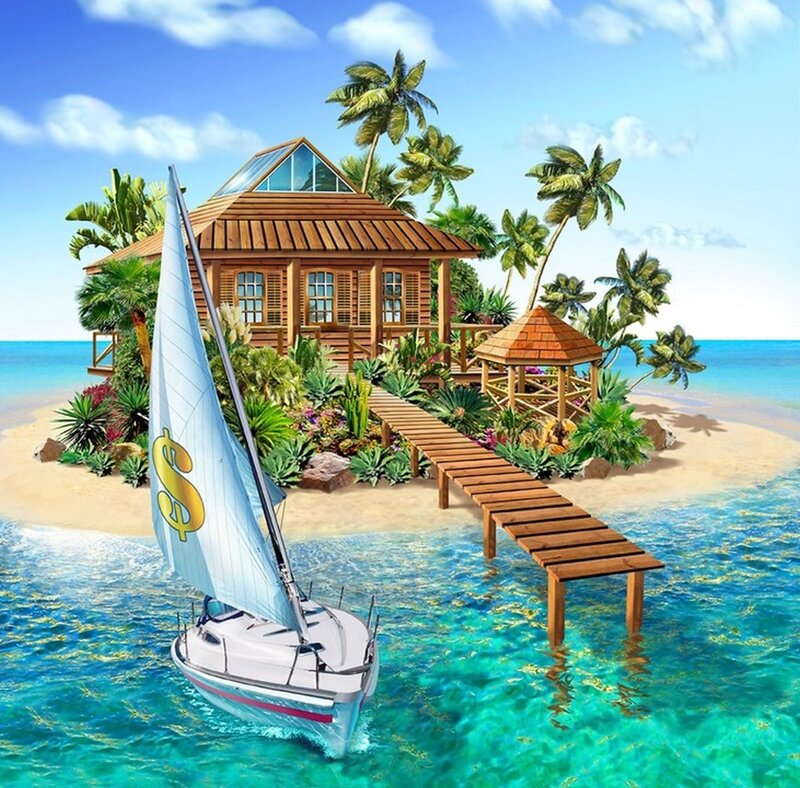 Sailboat with Dollar Sign Sail
