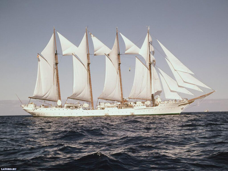 Sailboat with Multiple Masts — White