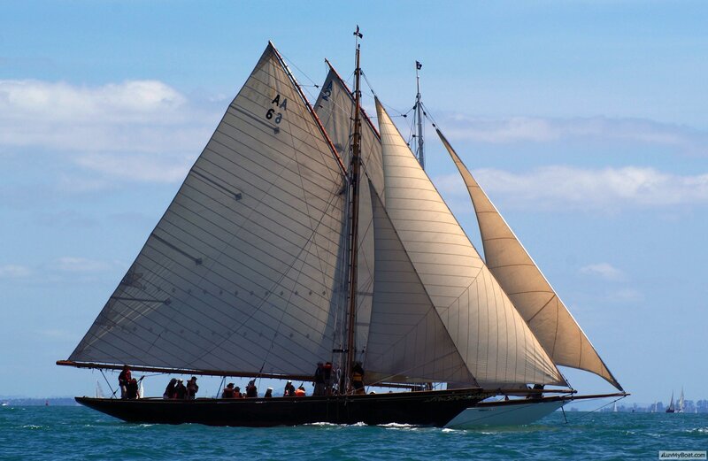 sailboat with multiple sails