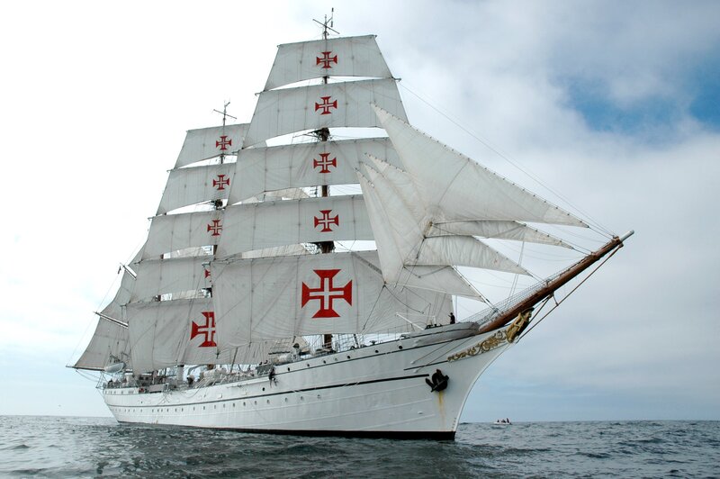 Sailboat with Red Crosses