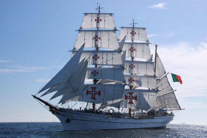 Sailboat with Sails — White, Serene, Afternoon