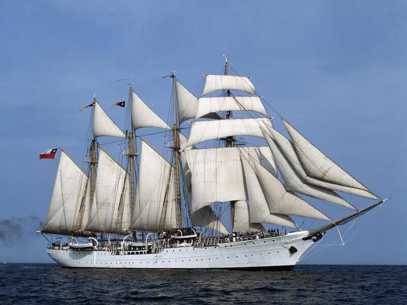Sailboat with Sails — White, Serene