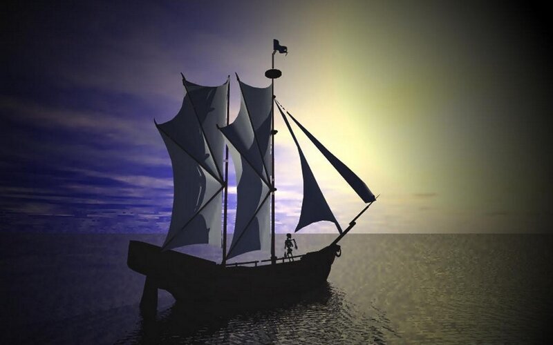 Sailboat with Skeleton
