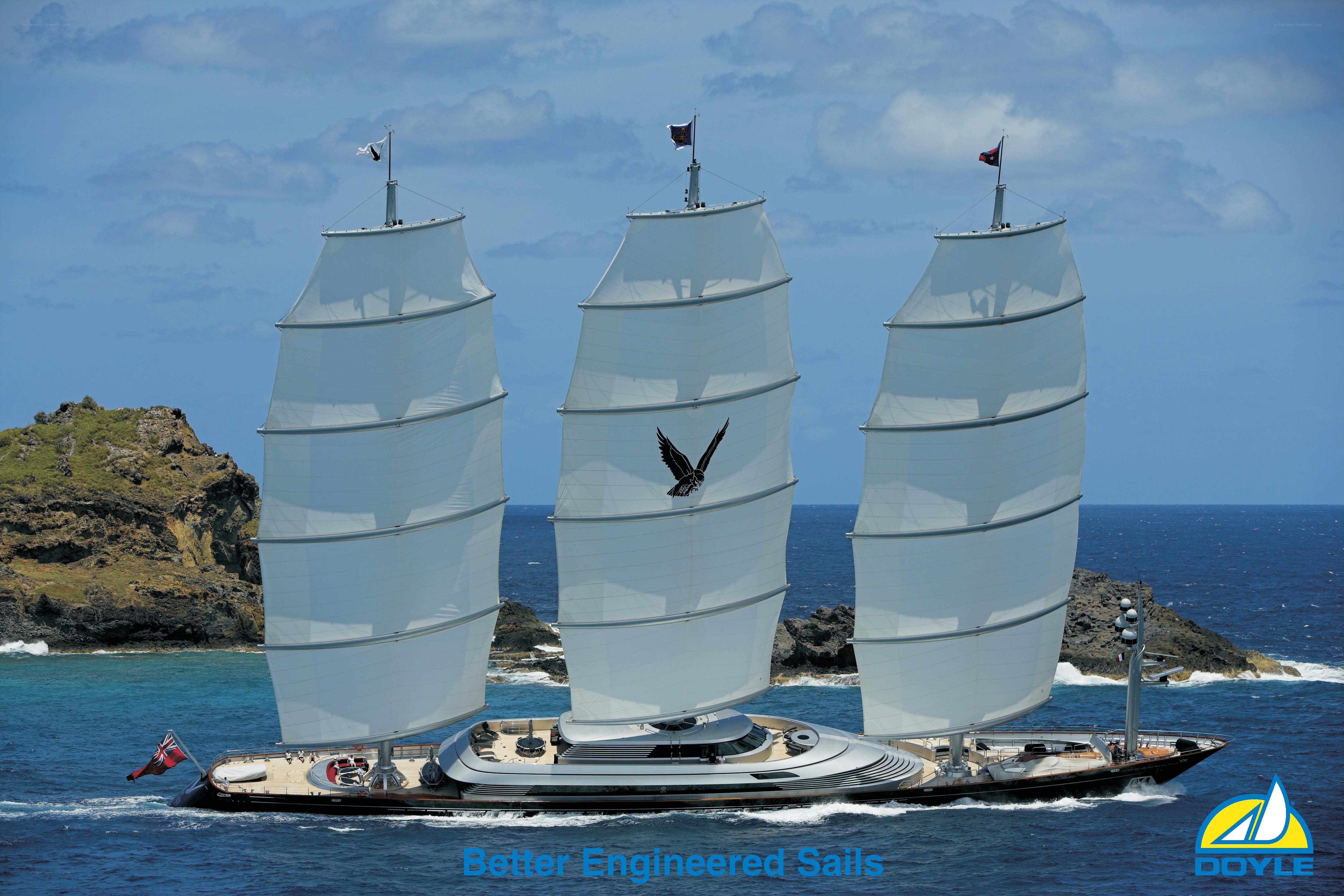 Sailboat with three masts