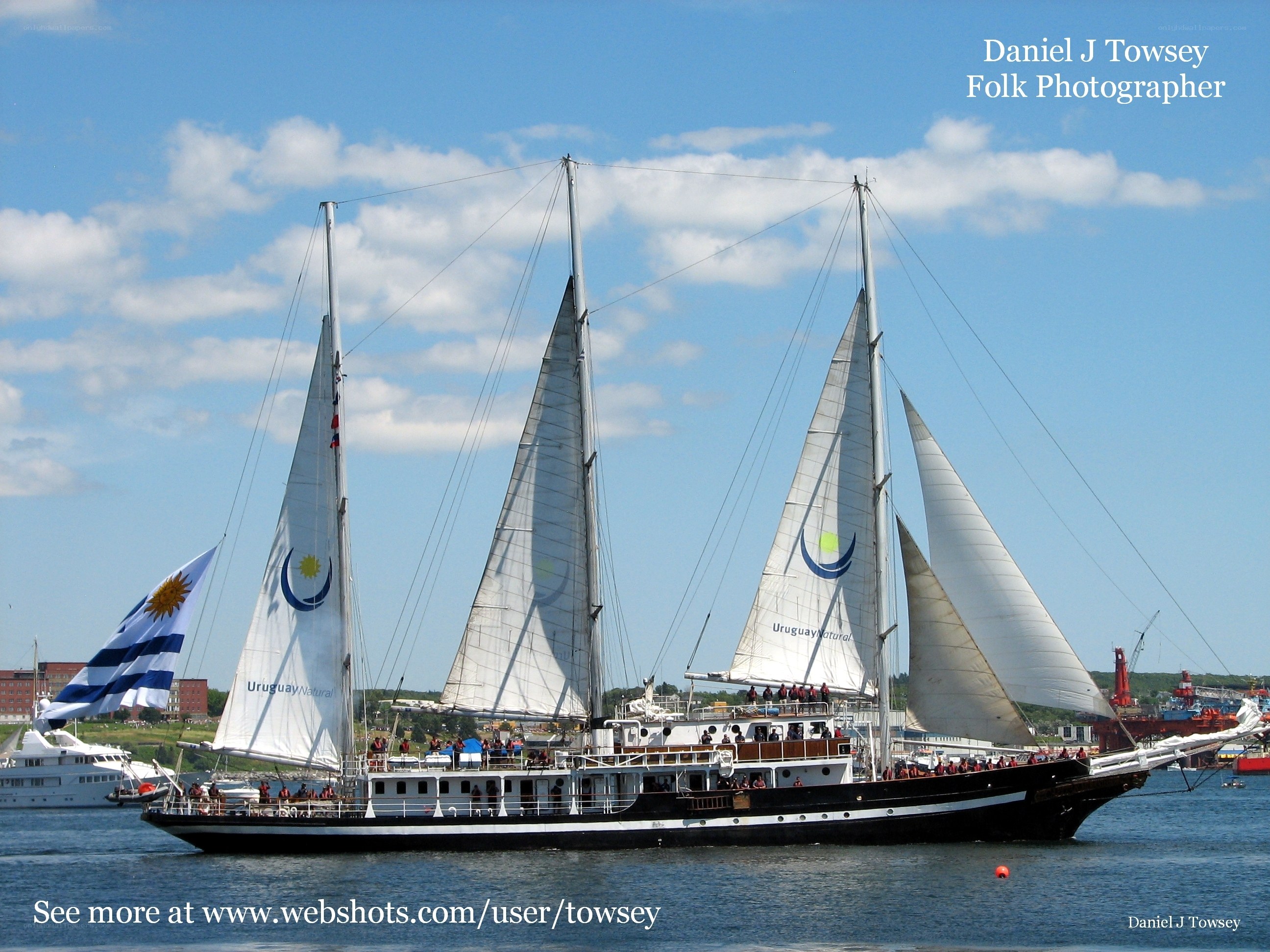 Sailboat with Uruguay flag