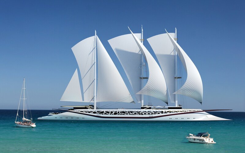 Sailboat with White Sails — Serene, Afternoon