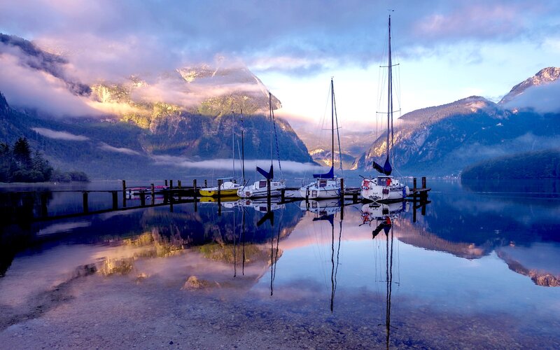 Sailboats at a Lake