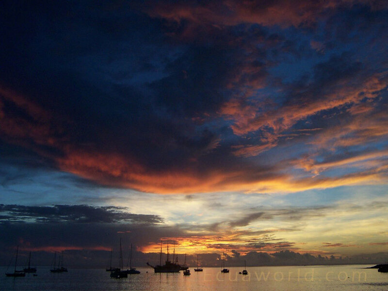 Sailboats at Sunset — Orange, Dramatic, Photograph, Sky, Sea