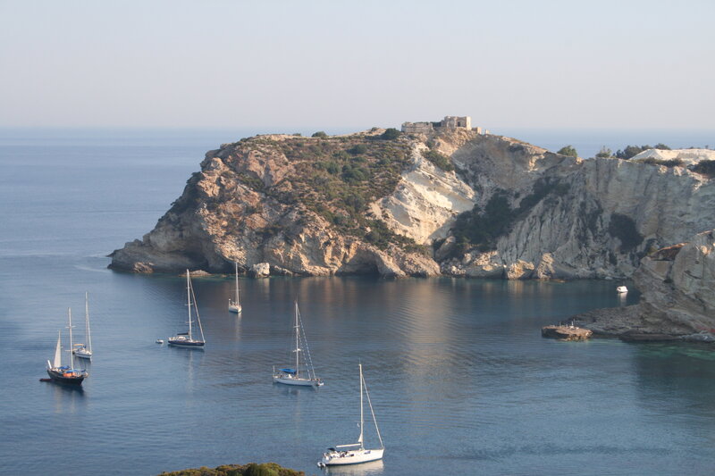 Sailboats in a Bay — Blue