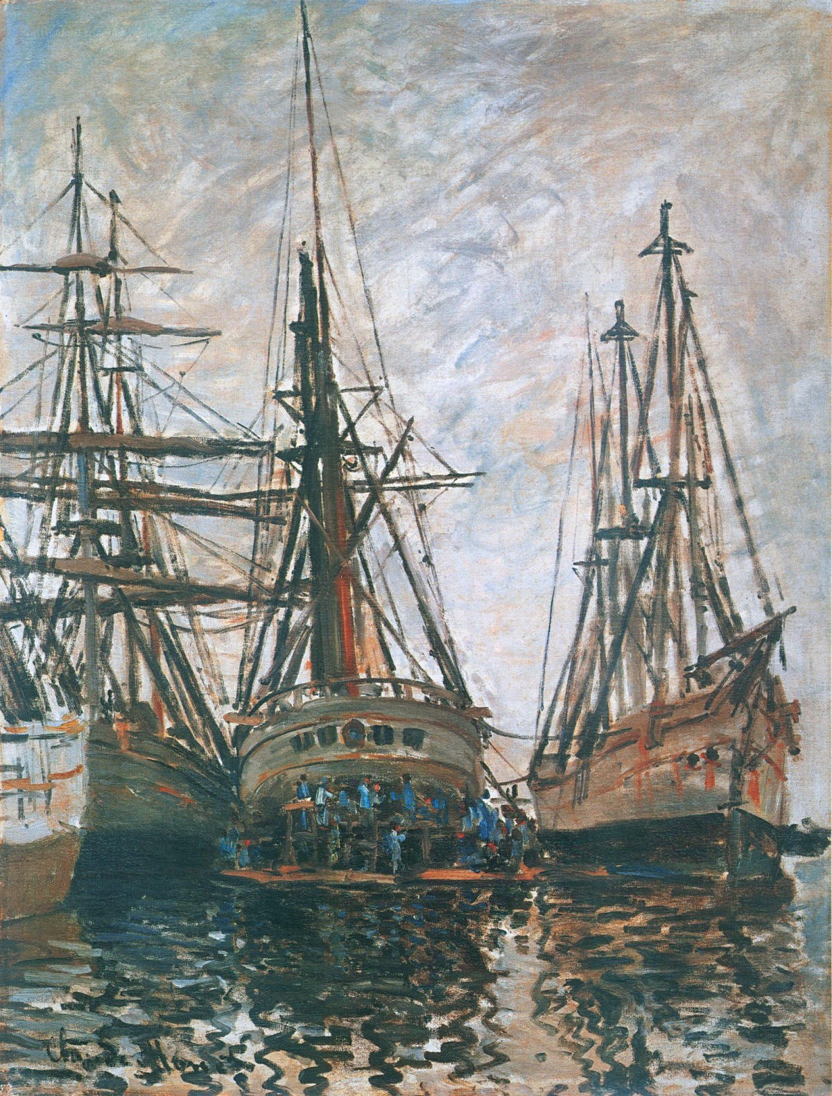 Sailboats in a harbor