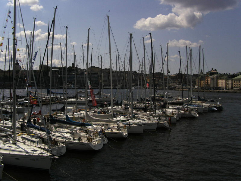 Sailboats in a Harbor — White, Calm