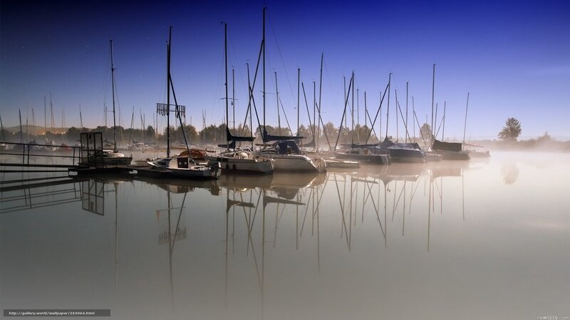 Sailboats in a Marina — Blue, Serene