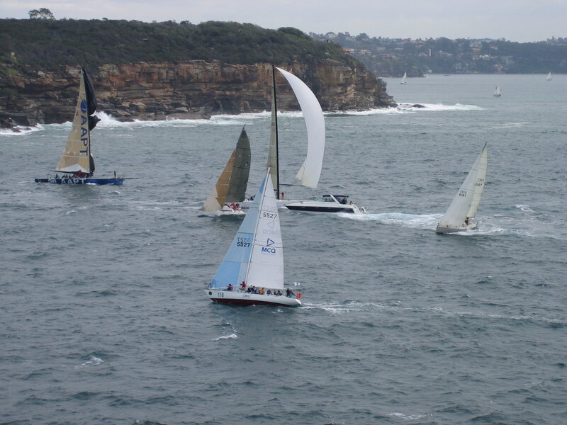 Sailboats in a Race — Blue, Active