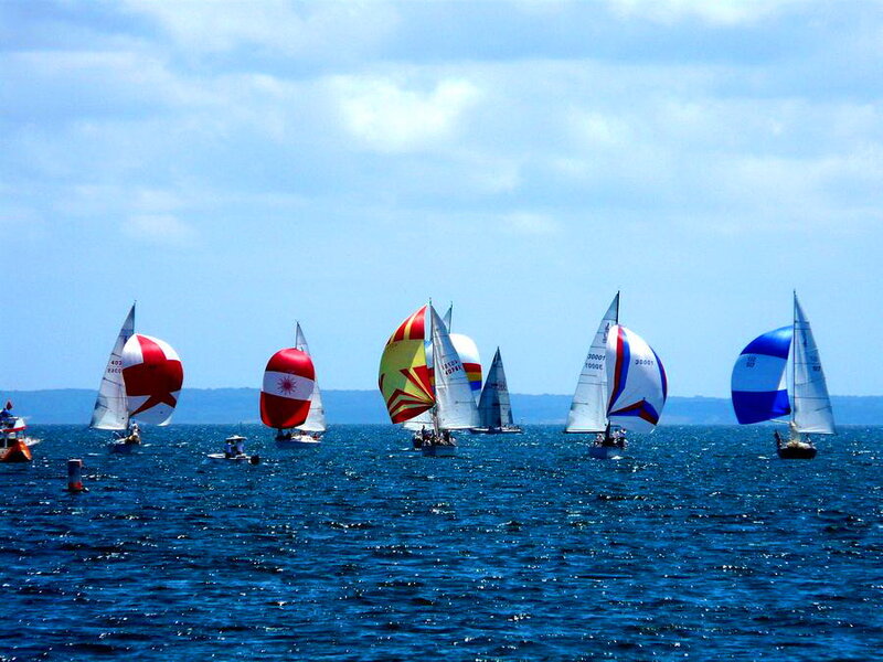 Sailboats in a Race — Blue