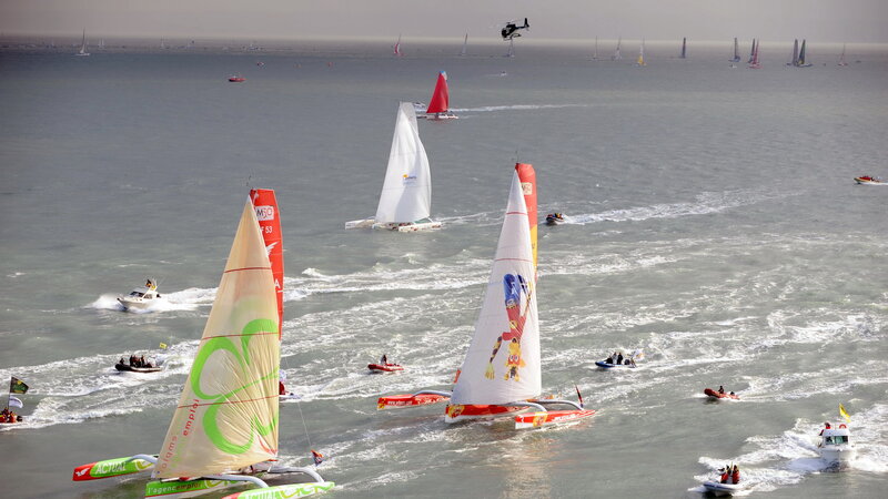 Sailboats in a Race — White, Active, Afternoon
