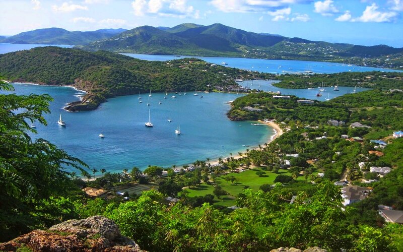 Sailboats in Bay — Blue, Serene, Afternoon, Photograph, Mountains, Beach