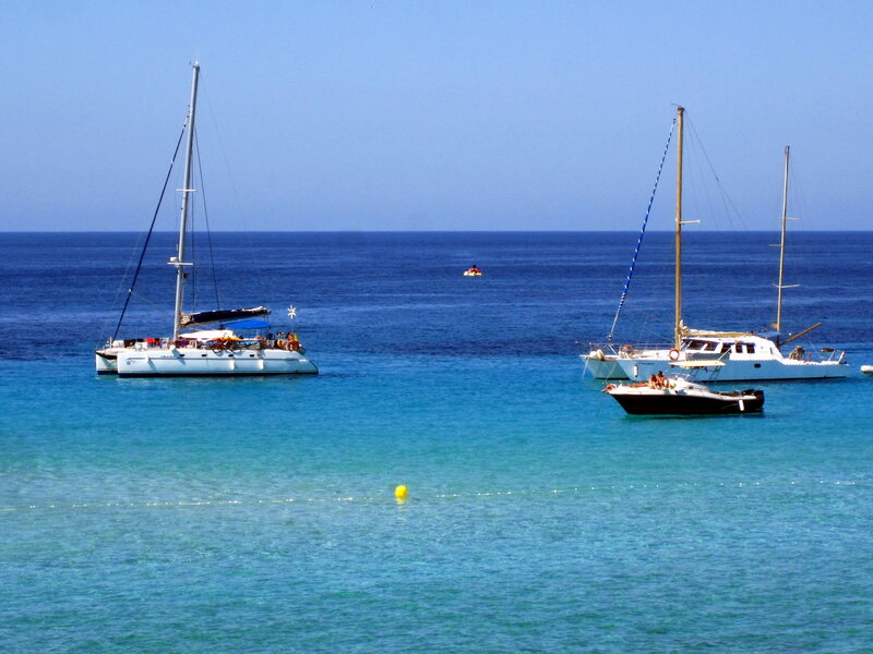 Sailboats in Blue Water — Serene