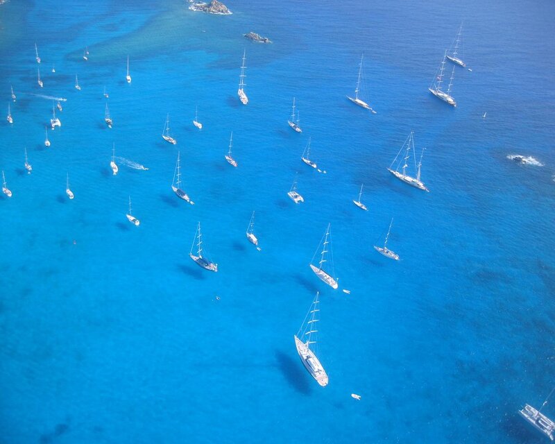 Sailboats in Blue Water