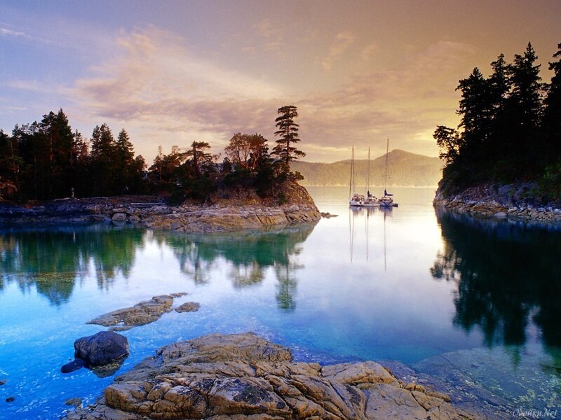 Sailboats in Calm Bay