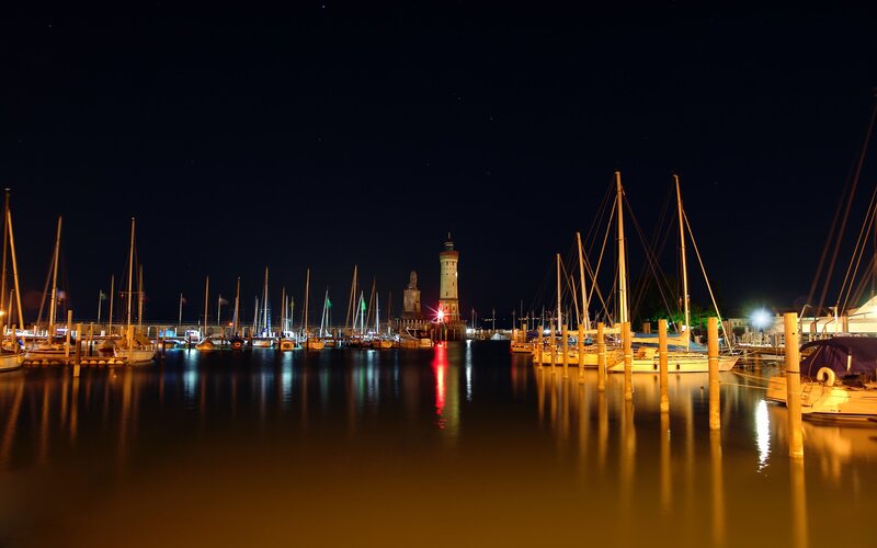 Sailboats in Harbor — Black, Serene