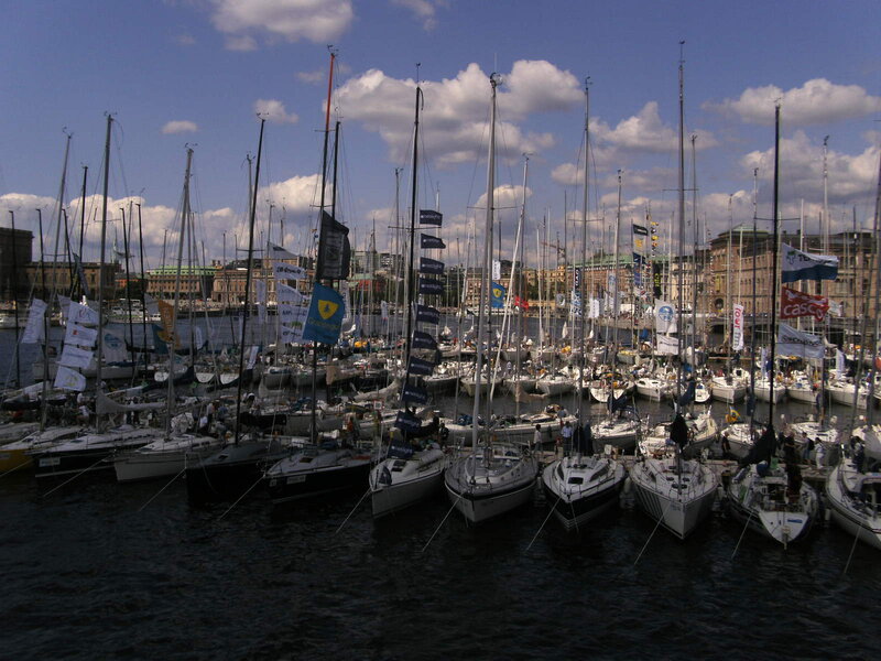 Sailboats in Harbor — Blue, Calm, Afternoon, Photograph, Masts
