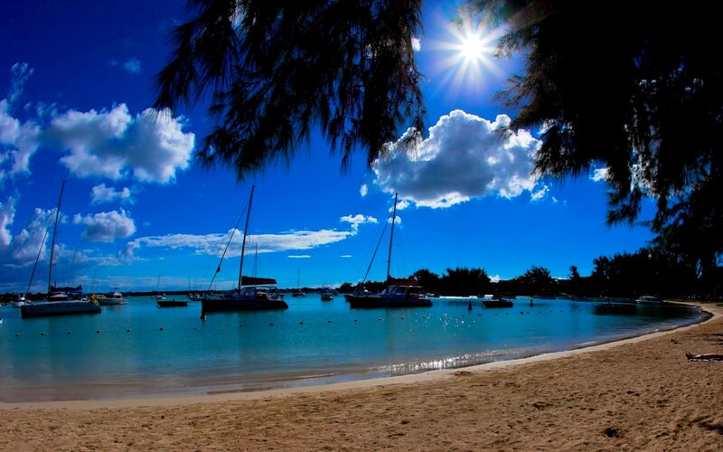 Sailboats in Harbor — Blue, Serene, Afternoon, Photograph, Beach