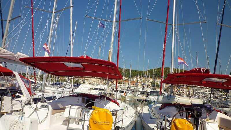 Sailboats in Marina — White