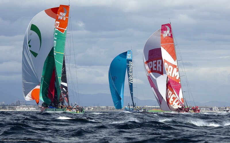 Sailboats in Race — Blue, Competitive, Afternoon
