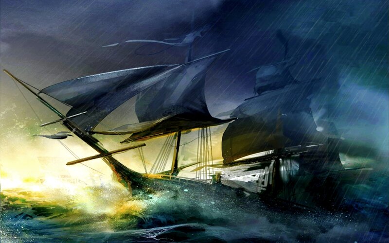 Sailboats in Storm