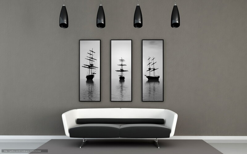 Sailboats in Triptych