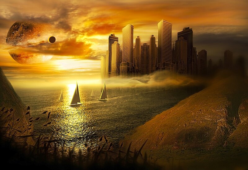 Sailboats Near City