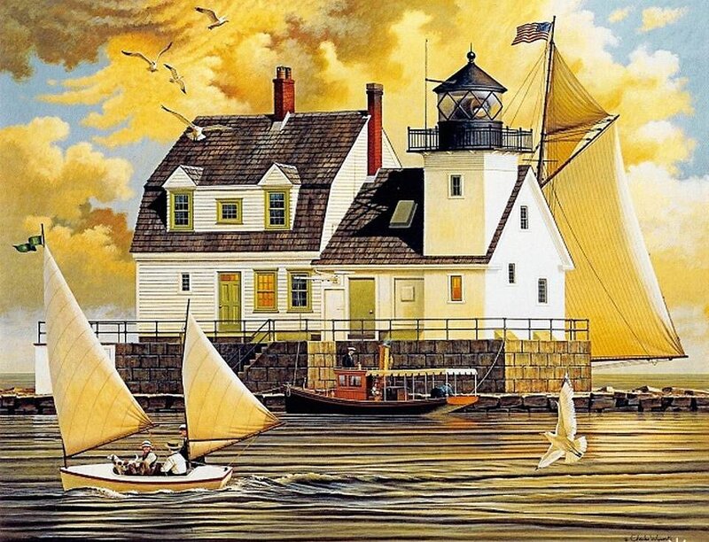 Sailboats Near Lighthouse
